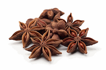 star anise on white background