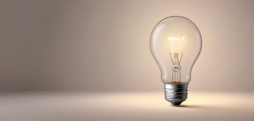 isolated on soft background with copy space Light Bulb concept - obrazy, fototapety, plakaty