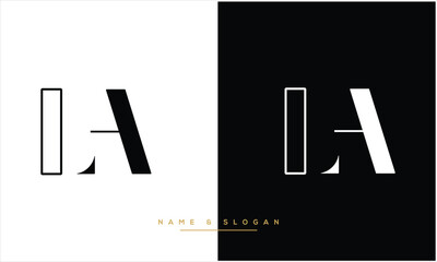 alphabet Letters AL, LA, Initials Logo Monogram