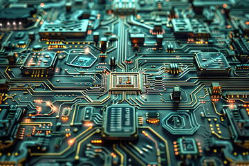 Fototapeta premium A labyrinth of interconnected circuits, intricate nature of technological concepts and the process of deciphering them.