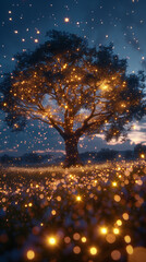 Naklejka premium Sun rays in the forest. AI generated art illustration.