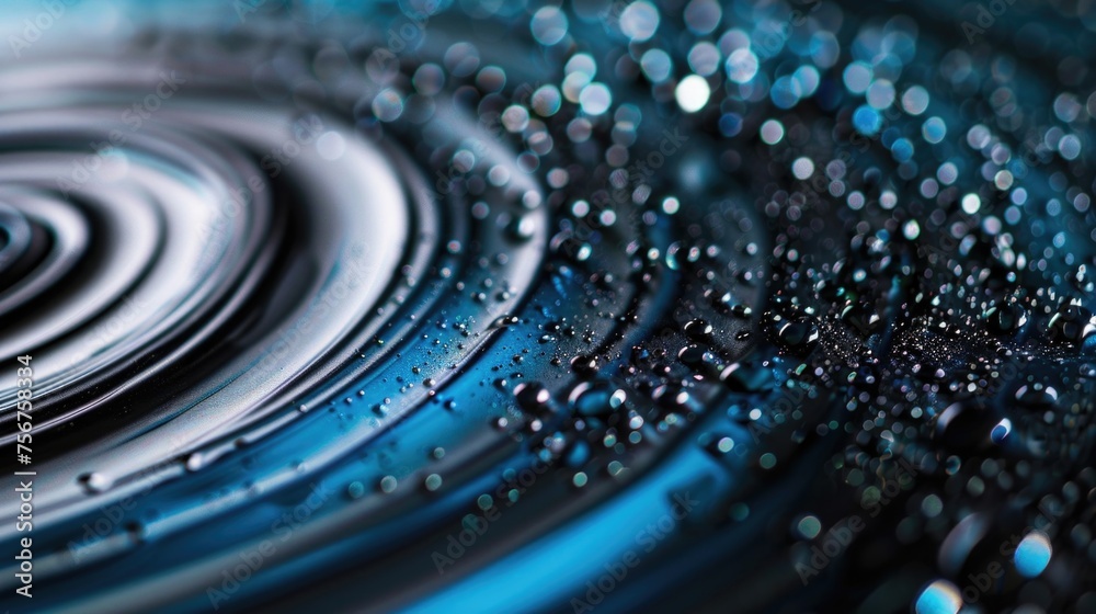 Poster Close up of water droplets on a surface. Suitable for various design projects