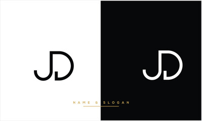JD, DJ, J, D, Abstract Letters Logo Monogram