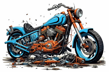 cafe racer motorcycle sketch illustration