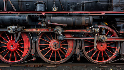 Fototapeta na wymiar Vintage Velocity: The Art of Steam Locomotive Photography