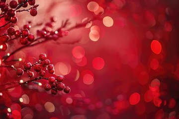 Close up of a plant with vibrant red berries. Perfect for nature backgrounds