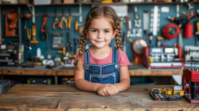Future mechanical engineer girl kid