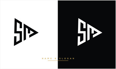 SM, MS, S, M, Abstract Letters Logo Monogram