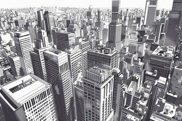 Black and white cityscape photo, suitable for urban themes