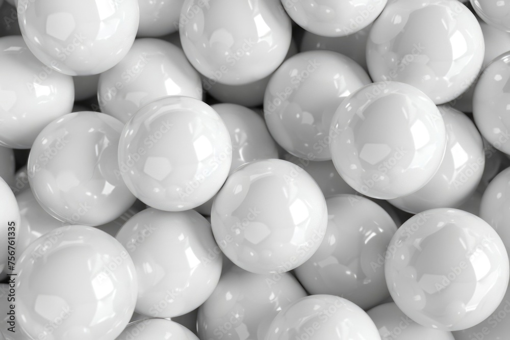 Poster a close up of a bunch of white balls. perfect for various design projects