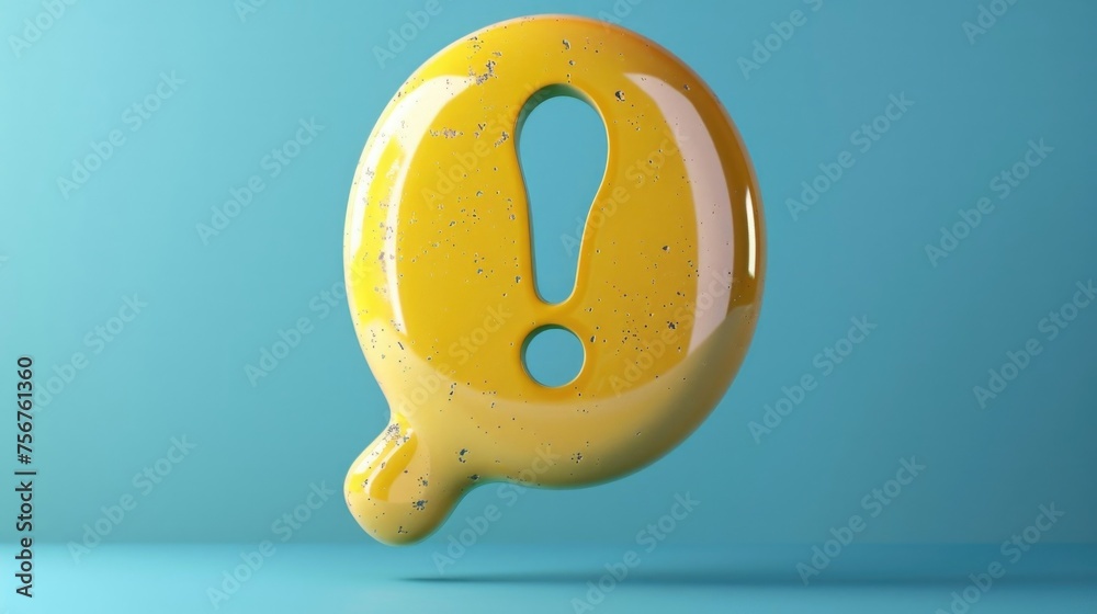 Poster A yellow object with a question mark symbol. Suitable for various concepts and designs