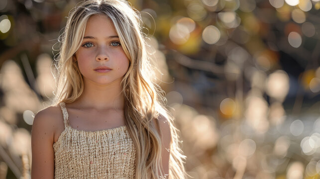 Little young blonde contry girl