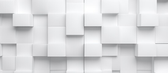The white facade is adorned with a pattern of grey squares, creating a symmetrical design that adds depth and dimension to the composite material wall