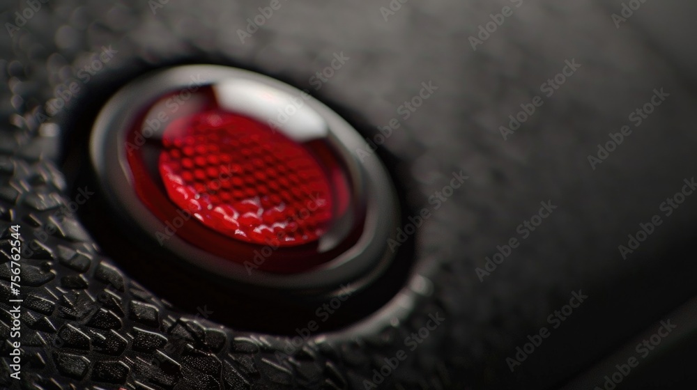 Poster detailed shot of a red light on a car. suitable for automotive concepts