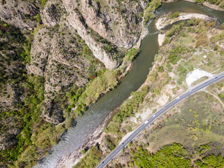 Struma River passing through the Kresna Gorge, Bulgaria - 756762536