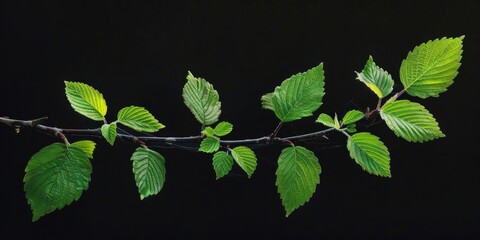 Fototapeta na wymiar Branch with green leaves, suitable for nature concepts