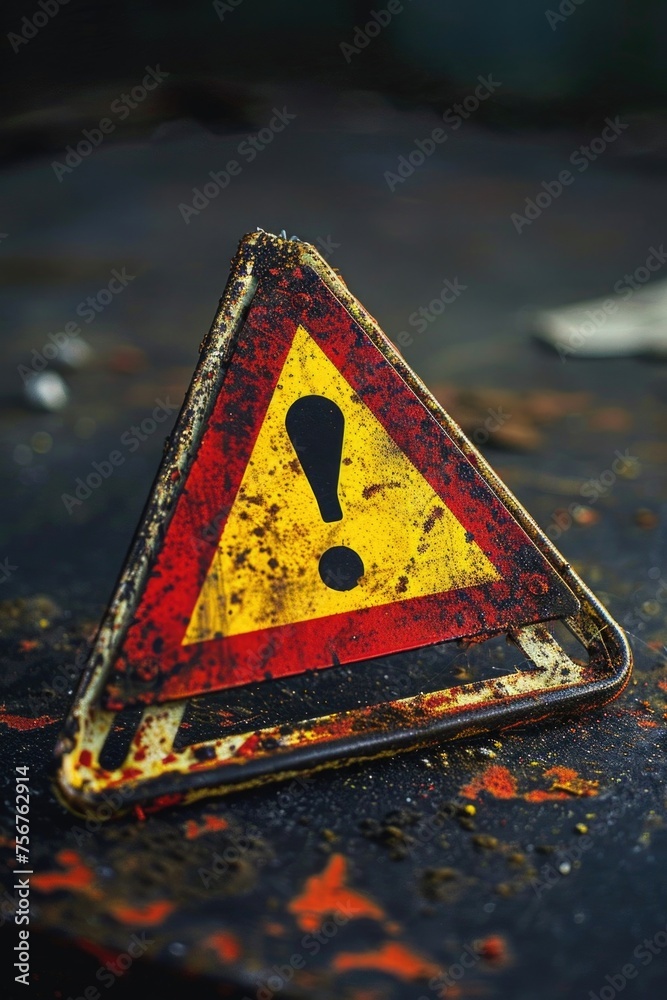 Aufkleber A triangle sign with a question mark symbol on it. Suitable for educational or informational concepts