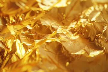Glistening golden foil texture