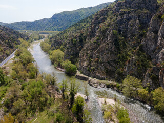 Fototapeta na wymiar Struma River passing through the Kresna Gorge, Bulgaria
