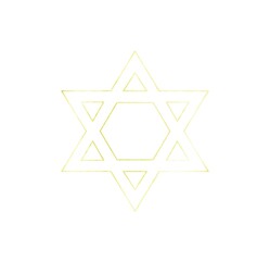 golden white Black star of david, jews jewish symbol logo illustration on white background 