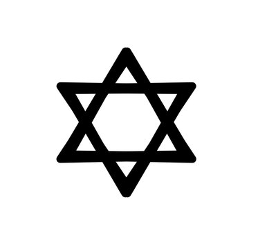 star of david, jews jewish symbol logo illustration on Black background 