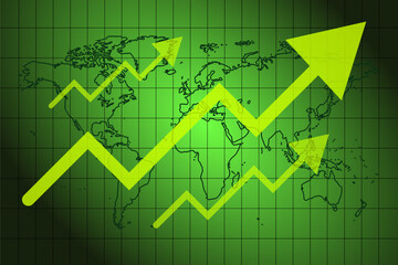 Growth diagram business financial world vector illustration