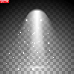 Scene illumination collection, transparent effects. Bright lighting with spotlights.