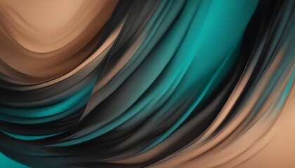 color gradient bright Tan, deep turquoise and black, grainy background, dark abstract wallpaper, liquid texture