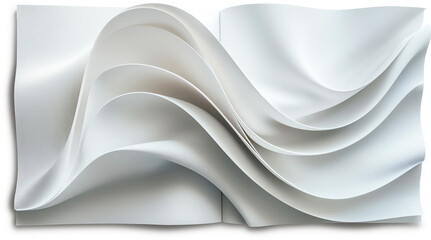 An open book with white crumpled pages lies on the table on a light background,Generated by AI