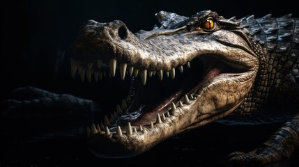 Obraz premium wild crocodile in bank river