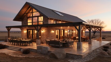 Fototapeta premium Beautiful two-story country house