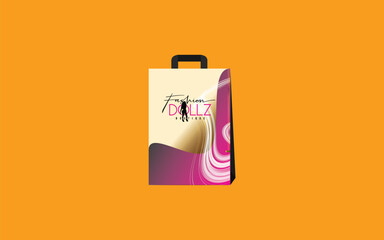 Colorful shopping paper bag design
