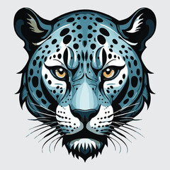 vector isolated head of  jaguar