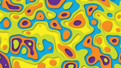 Colorful retro abstract paper cutout vector template design