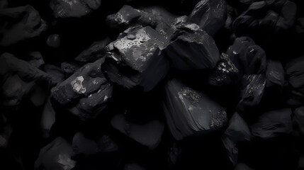 Close-up photo of crushed coal - obrazy, fototapety, plakaty