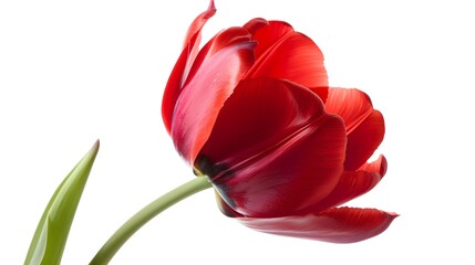 Red tulip isolated on white background
