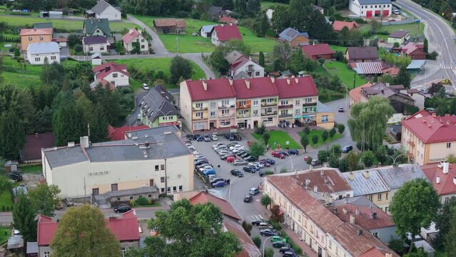 Beautiful Landscape Housing Estate Bircza Aerial View Poland