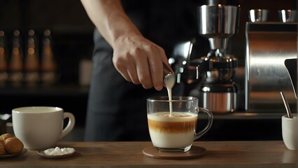 pouring coffee into a cup, ai generated