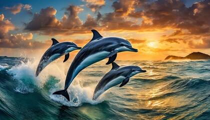 dolphins at sunset © Dan Marsh