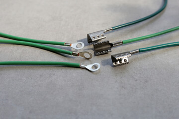 Electrical cables with terminals. Wires used to power machine tools
