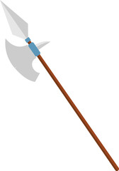 Cartoon Knight Axe Weapon. Vector Illustration Flat Design Isolated On Transparent Background