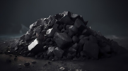 Close-up of black coal, energy fuel