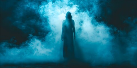 The Eerie Presence of a Haunting Female Spirit. Concept Ghostly Encounters, Supernatural Sightings, Haunted Spirits, Spooky Apparitions, Creepy Encounters