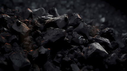 Close-up photo of black coal