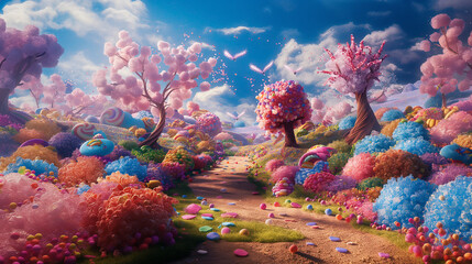 Fototapeta na wymiar Enchanted Blossom Valley
