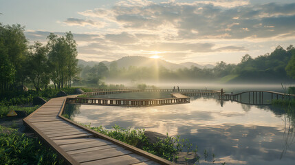 Naklejka premium Misty Zen Morning