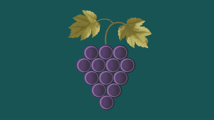 Flat Design Vector Illustration of Grape