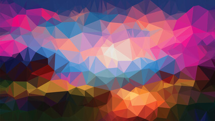 Low poly abstract colorful background, trendy, geometric, cyber polygonal wallpaper