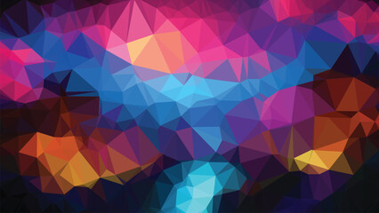 Low poly abstract colorful background, trendy, geometric, cyber polygonal wallpaper