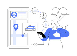 AI-Enhanced Emergency Response abstract concept vector illustration.